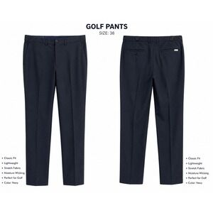 Greg Norman Attack Life Mens 36x34 Navy Blue Performance Golf Trousers Pants